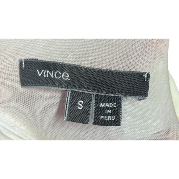 Vince Top Women's Size Small White Cotton Blend Turtle Neck - Picture 7 of 8